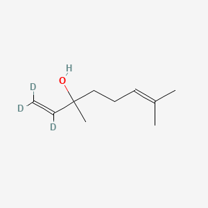 molecular formula C10H18O B567113 (+/-)-Linalool-d3 CAS No. 1216673-02-7