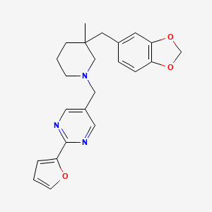 molecular formula C23H25N3O3 B5671158 5-{[3-(1,3-benzodioxol-5-ylmethyl)-3-methylpiperidin-1-yl]methyl}-2-(2-furyl)pyrimidine 