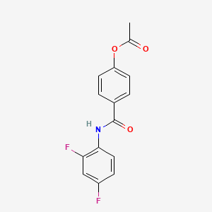 molecular formula C15H11F2NO3 B5671160 4-{[(2,4-difluorophenyl)amino]carbonyl}phenyl acetate 