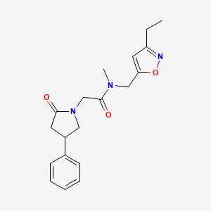 molecular formula C19H23N3O3 B5671166 N-[(3-ethylisoxazol-5-yl)methyl]-N-methyl-2-(2-oxo-4-phenylpyrrolidin-1-yl)acetamide 