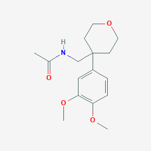 molecular formula C16H23NO4 B5671195 N-{[4-(3,4-dimethoxyphenyl)tetrahydro-2H-pyran-4-yl]methyl}acetamide 