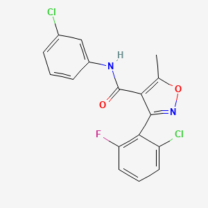 molecular formula C17H11Cl2FN2O2 B5671196 3-(2-chloro-6-fluorophenyl)-N-(3-chlorophenyl)-5-methyl-4-isoxazolecarboxamide 