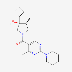 molecular formula C20H30N4O2 B5671220 (3R*,4R*)-3-cyclobutyl-4-methyl-1-{[4-methyl-2-(1-piperidinyl)-5-pyrimidinyl]carbonyl}-3-pyrrolidinol 