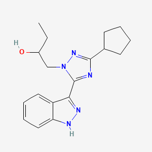 molecular formula C18H23N5O B5671224 1-[3-cyclopentyl-5-(1H-indazol-3-yl)-1H-1,2,4-triazol-1-yl]butan-2-ol 