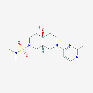 molecular formula C15H25N5O3S B5671248 (4aR*,8aR*)-4a-hydroxy-N,N-dimethyl-7-(2-methylpyrimidin-4-yl)octahydro-2,7-naphthyridine-2(1H)-sulfonamide 
