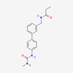 molecular formula C18H21N3O2 B5671251 N-[(4'-{[(methylamino)carbonyl]amino}biphenyl-3-yl)methyl]propanamide 