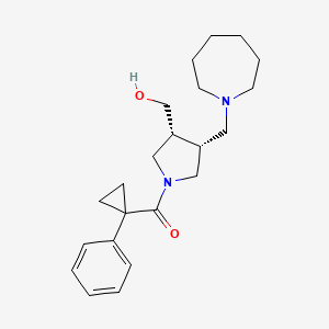 molecular formula C22H32N2O2 B5671256 {(3R*,4R*)-4-(1-azepanylmethyl)-1-[(1-phenylcyclopropyl)carbonyl]-3-pyrrolidinyl}methanol 