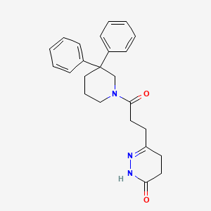 molecular formula C24H27N3O2 B5671267 6-[3-(3,3-diphenylpiperidin-1-yl)-3-oxopropyl]-4,5-dihydropyridazin-3(2H)-one 
