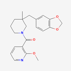 molecular formula C21H24N2O4 B5671272 3-{[3-(1,3-benzodioxol-5-ylmethyl)-3-methylpiperidin-1-yl]carbonyl}-2-methoxypyridine 