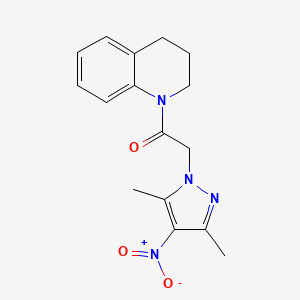 molecular formula C16H18N4O3 B5671293 1-[(3,5-dimethyl-4-nitro-1H-pyrazol-1-yl)acetyl]-1,2,3,4-tetrahydroquinoline 