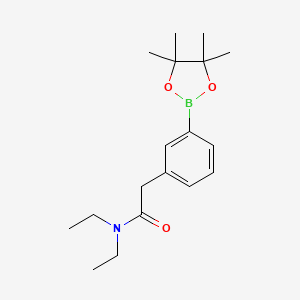 molecular formula C18H28BNO3 B567130 N,N-二乙基-2-[3-(4,4,5,5-四甲基-1,3,2-二氧杂硼烷-2-基)苯基]乙酰胺 CAS No. 1256359-90-6