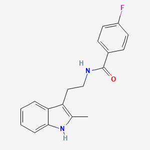 molecular formula C18H17FN2O B5671309 4-fluoro-N-[2-(2-methyl-1H-indol-3-yl)ethyl]benzamide 