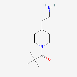 molecular formula C12H24N2O B567132 1-[4-(2-氨基乙基)哌啶-1-基]-2,2-二甲基丙烷-1-酮 CAS No. 1268521-58-9