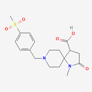 molecular formula C18H24N2O5S B5671325 1-methyl-8-[4-(methylsulfonyl)benzyl]-2-oxo-1,8-diazaspiro[4.5]decane-4-carboxylic acid 