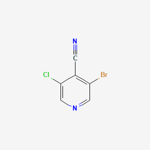 molecular formula C6H2BrClN2 B567133 3-溴-5-氯吡啶-4-碳腈 CAS No. 1335052-66-8