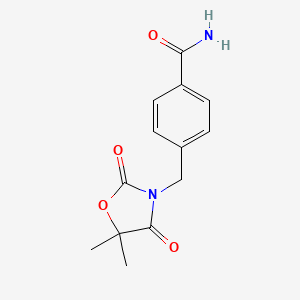 molecular formula C13H14N2O4 B5671338 4-[(5,5-dimethyl-2,4-dioxo-1,3-oxazolidin-3-yl)methyl]benzamide 