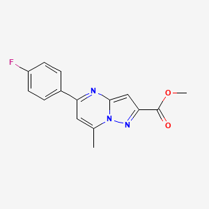 molecular formula C15H12FN3O2 B5671344 methyl 5-(4-fluorophenyl)-7-methylpyrazolo[1,5-a]pyrimidine-2-carboxylate 