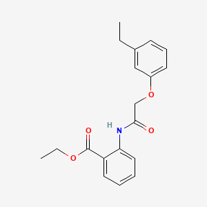 molecular formula C19H21NO4 B5671382 ethyl 2-{[(3-ethylphenoxy)acetyl]amino}benzoate 
