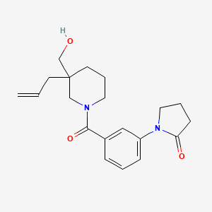 molecular formula C20H26N2O3 B5671386 1-(3-{[3-allyl-3-(hydroxymethyl)-1-piperidinyl]carbonyl}phenyl)-2-pyrrolidinone 