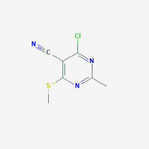 molecular formula C7H6ClN3S B056714 4-氯-5-氰基-2-甲基-6-(甲硫基)嘧啶 CAS No. 112969-42-3