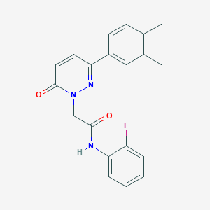 molecular formula C20H18FN3O2 B5671401 2-[3-(3,4-dimethylphenyl)-6-oxo-1(6H)-pyridazinyl]-N-(2-fluorophenyl)acetamide 