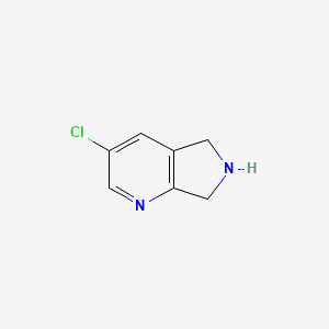 molecular formula C7H7ClN2 B567142 3-氯-6,7-二氢-5H-吡咯并[3,4-b]吡啶 CAS No. 1256813-78-1