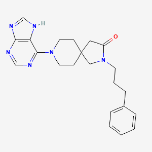 molecular formula C22H26N6O B5671430 2-(3-phenylpropyl)-8-(9H-purin-6-yl)-2,8-diazaspiro[4.5]decan-3-one 