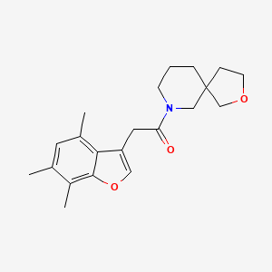molecular formula C21H27NO3 B5671448 7-[(4,6,7-trimethyl-1-benzofuran-3-yl)acetyl]-2-oxa-7-azaspiro[4.5]decane 
