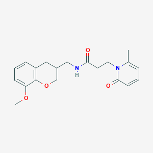 molecular formula C20H24N2O4 B5671454 N-[(8-methoxy-3,4-dihydro-2H-chromen-3-yl)methyl]-3-(6-methyl-2-oxopyridin-1(2H)-yl)propanamide 