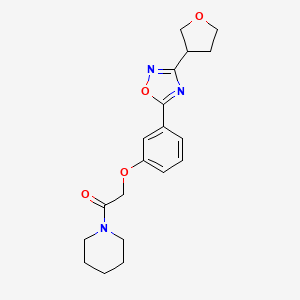 molecular formula C19H23N3O4 B5671457 1-({3-[3-(tetrahydrofuran-3-yl)-1,2,4-oxadiazol-5-yl]phenoxy}acetyl)piperidine 