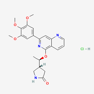 (4R)-4-[(1R)-1-[[7-(3,4,5-trimethoxyphenyl)-1,6-naphthyridin-5-yl]oxy]ethyl]pyrrolidin-2-one;hydrochloride