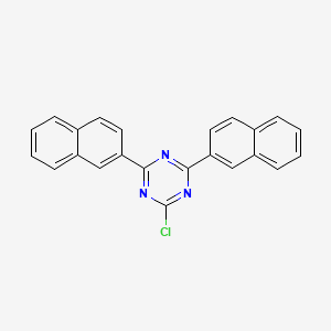 molecular formula C23H14ClN3 B567149 2-Chloro-4,6-di(naphthalen-2-yl)-1,3,5-triazine CAS No. 1247124-77-1