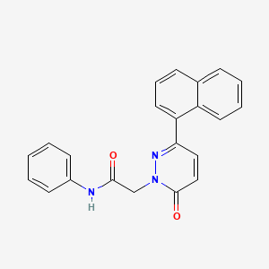 molecular formula C22H17N3O2 B5671516 2-[3-(1-naphthyl)-6-oxo-1(6H)-pyridazinyl]-N-phenylacetamide 