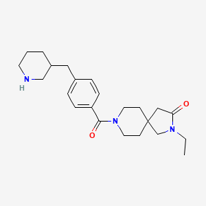 molecular formula C23H33N3O2 B5671534 2-ethyl-8-[4-(3-piperidinylmethyl)benzoyl]-2,8-diazaspiro[4.5]decan-3-one hydrochloride 