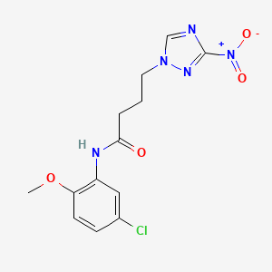molecular formula C13H14ClN5O4 B5671562 N-(5-chloro-2-methoxyphenyl)-4-(3-nitro-1H-1,2,4-triazol-1-yl)butanamide 