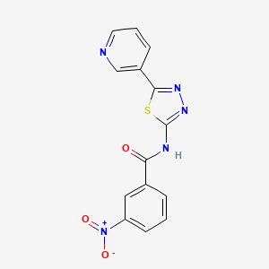 molecular formula C14H9N5O3S B5671570 3-nitro-N-[5-(3-pyridinyl)-1,3,4-thiadiazol-2-yl]benzamide 