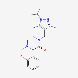 molecular formula C20H29FN4O B5671605 2-(dimethylamino)-2-(2-fluorophenyl)-N-[(1-isopropyl-3,5-dimethyl-1H-pyrazol-4-yl)methyl]-N-methylacetamide 