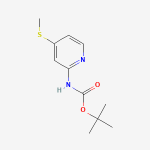 molecular formula C11H16N2O2S B567161 tert-Butyl (4-(methylthio)pyridin-2-yl)carbamate CAS No. 1211504-16-3