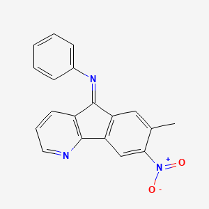 molecular formula C19H13N3O2 B5671623 (7-methyl-8-nitro-5H-indeno[1,2-b]pyridin-5-ylidene)phenylamine 
