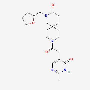 molecular formula C21H30N4O4 B5671624 9-[(2-methyl-6-oxo-1,6-dihydropyrimidin-5-yl)acetyl]-2-(tetrahydrofuran-2-ylmethyl)-2,9-diazaspiro[5.5]undecan-3-one 