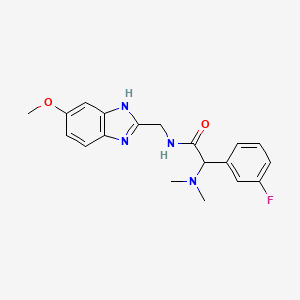 molecular formula C19H21FN4O2 B5671634 2-(dimethylamino)-2-(3-fluorophenyl)-N-[(6-methoxy-1H-benzimidazol-2-yl)methyl]acetamide 
