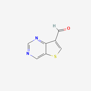molecular formula C7H4N2OS B567164 Thieno[3,2-D]pyrimidine-7-carbaldehyde CAS No. 1211596-51-8