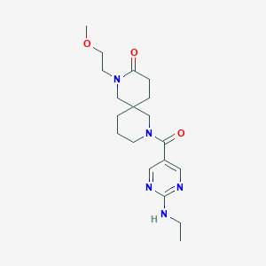 molecular formula C19H29N5O3 B5671640 8-{[2-(ethylamino)pyrimidin-5-yl]carbonyl}-2-(2-methoxyethyl)-2,8-diazaspiro[5.5]undecan-3-one 