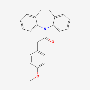 molecular formula C23H21NO2 B5671646 5-[(4-methoxyphenyl)acetyl]-10,11-dihydro-5H-dibenzo[b,f]azepine 