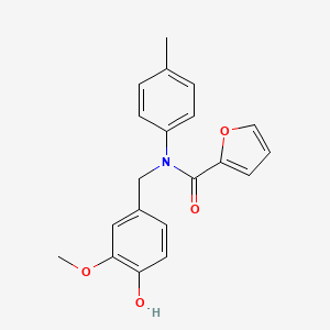 molecular formula C20H19NO4 B5671659 N-(4-hydroxy-3-methoxybenzyl)-N-(4-methylphenyl)-2-furamide 
