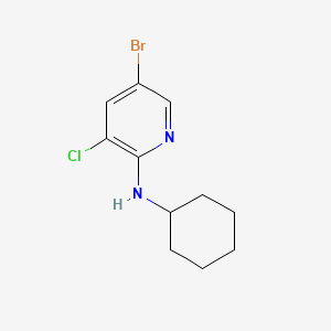 molecular formula C11H14BrClN2 B567168 5-Bromo-3-chloro-N-cyclohexylpyridin-2-amine CAS No. 1280786-98-2