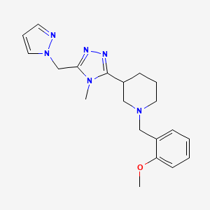 molecular formula C20H26N6O B5671685 1-(2-methoxybenzyl)-3-[4-methyl-5-(1H-pyrazol-1-ylmethyl)-4H-1,2,4-triazol-3-yl]piperidine 