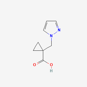 molecular formula C8H10N2O2 B567170 1-(1H-pyrazol-1-ylmethyl)cyclopropanecarboxylic acid CAS No. 1210358-54-5
