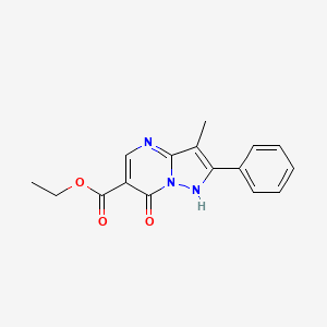 molecular formula C16H15N3O3 B5671711 ethyl 7-hydroxy-3-methyl-2-phenylpyrazolo[1,5-a]pyrimidine-6-carboxylate 