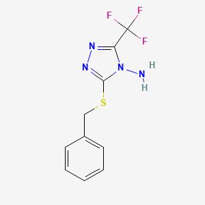 molecular formula C10H9F3N4S B5671716 3-(benzylthio)-5-(trifluoromethyl)-4H-1,2,4-triazol-4-amine 